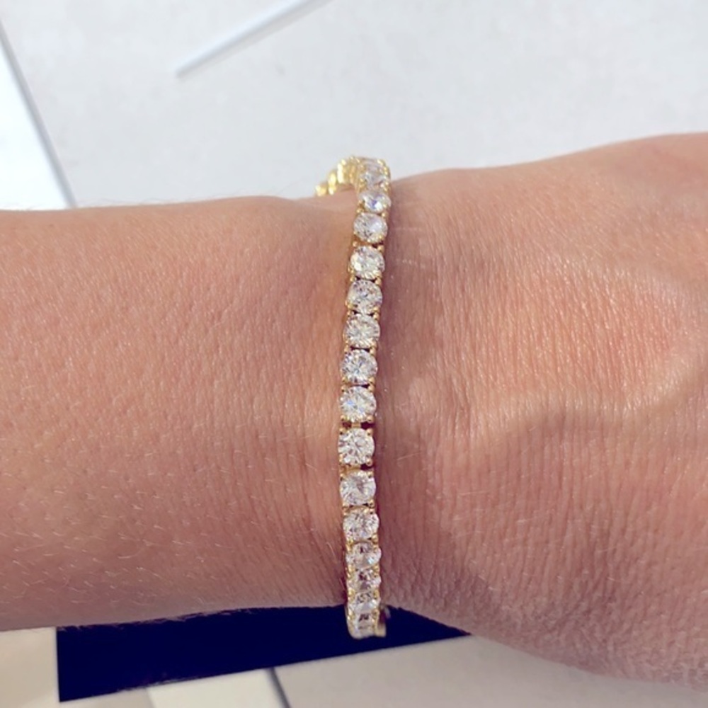Gold plated over sterling silver Tennis Bracelet